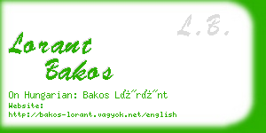 lorant bakos business card